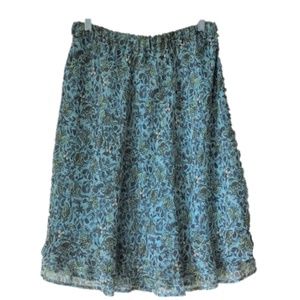 Territory Ahead Blue & Gray Flowered Skirt